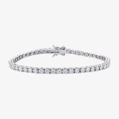 5 1/10 Ct. T.W. Lab Created White Moissanite Sterling Silver 7 Inch Tennis Bracelet