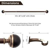 Deco Window Fusion Wood 1 Curtain Rod