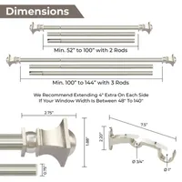 Deco Window Half Round Double Curtain Rod