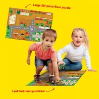 Hinkler Pull-Back-And-Go: Construction Floor Puzzle Play Mat Puzzle