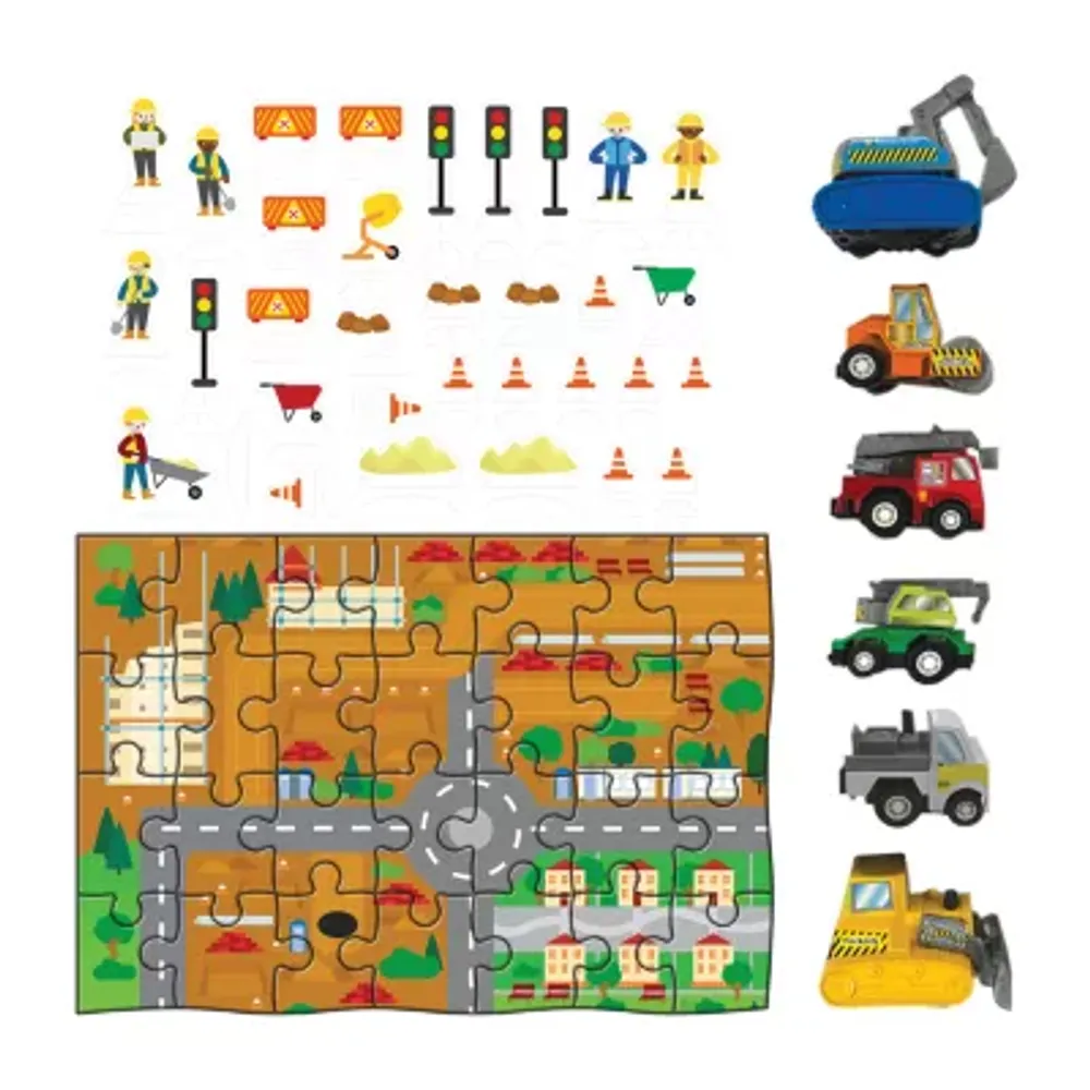 Hinkler Pull-Back-And-Go: Construction Floor Puzzle Play Mat Puzzle