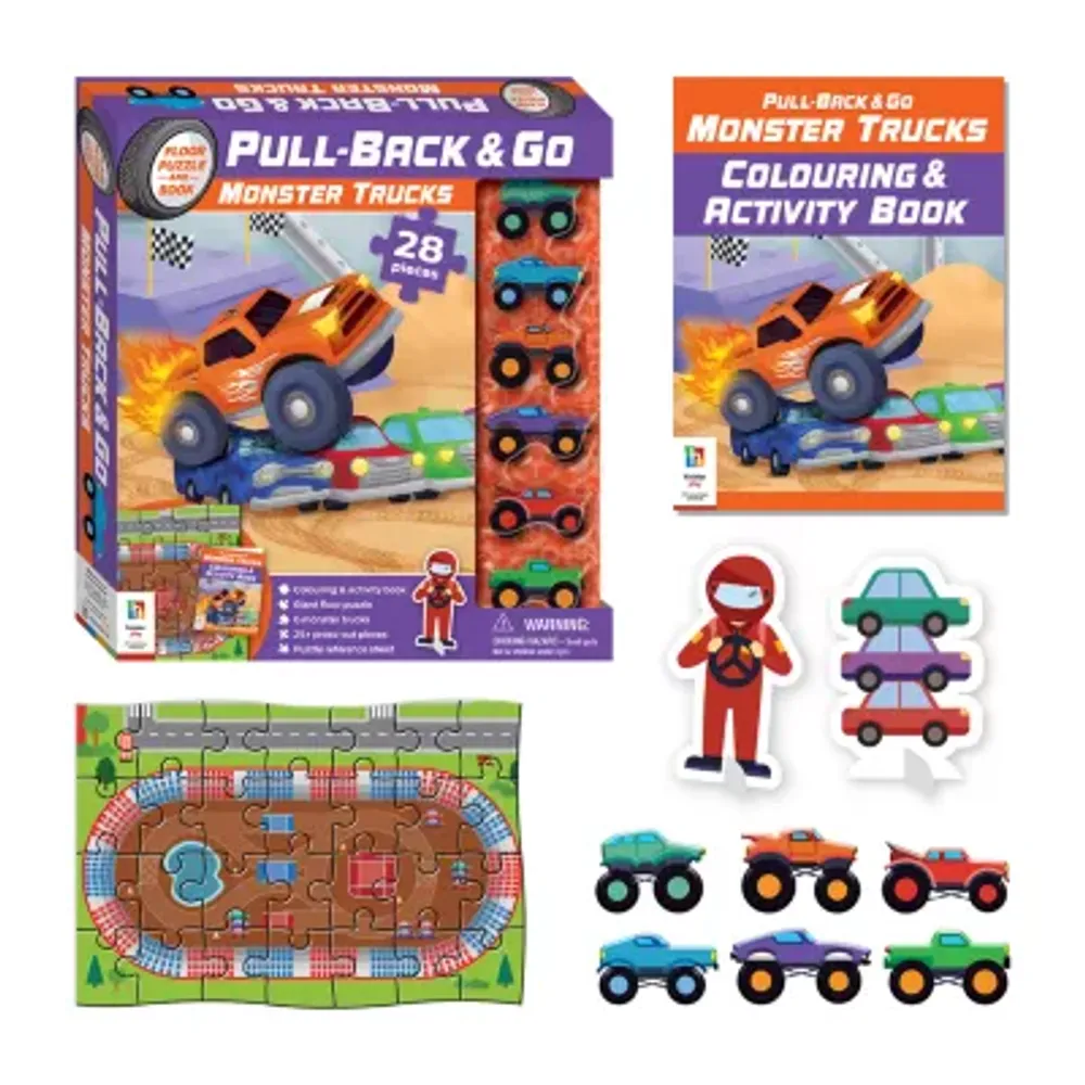 Hinkler Pull-Back-And-Go: Monster Trucks Floor Puzzle Play Mat Puzzle