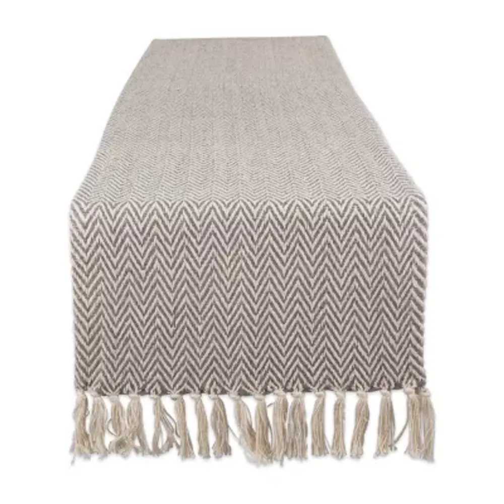 Design Imports Gray Chevron Handloom Table Runner