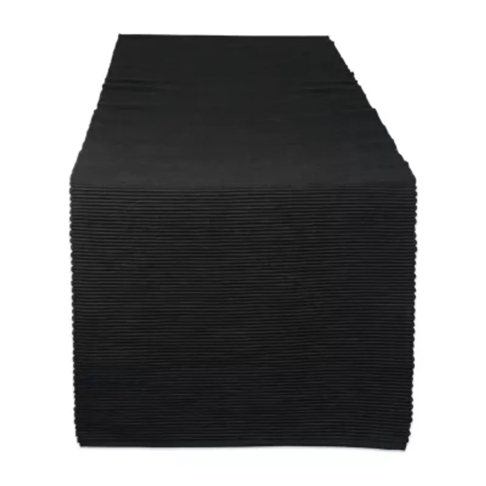 Design Imports Black Ribbed Table Runner