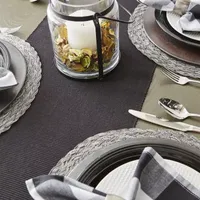 Design Imports Black Ribbed Table Runner