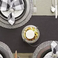 Design Imports Black Ribbed Table Runner