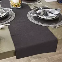 Design Imports Black Ribbed Table Runner