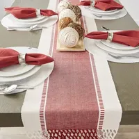 Design Imports Barn Red Dobby Stripe Table Runner