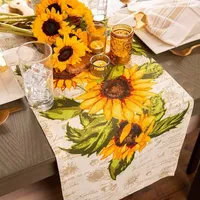 Design Imports Rustic Sunflower Table Runner