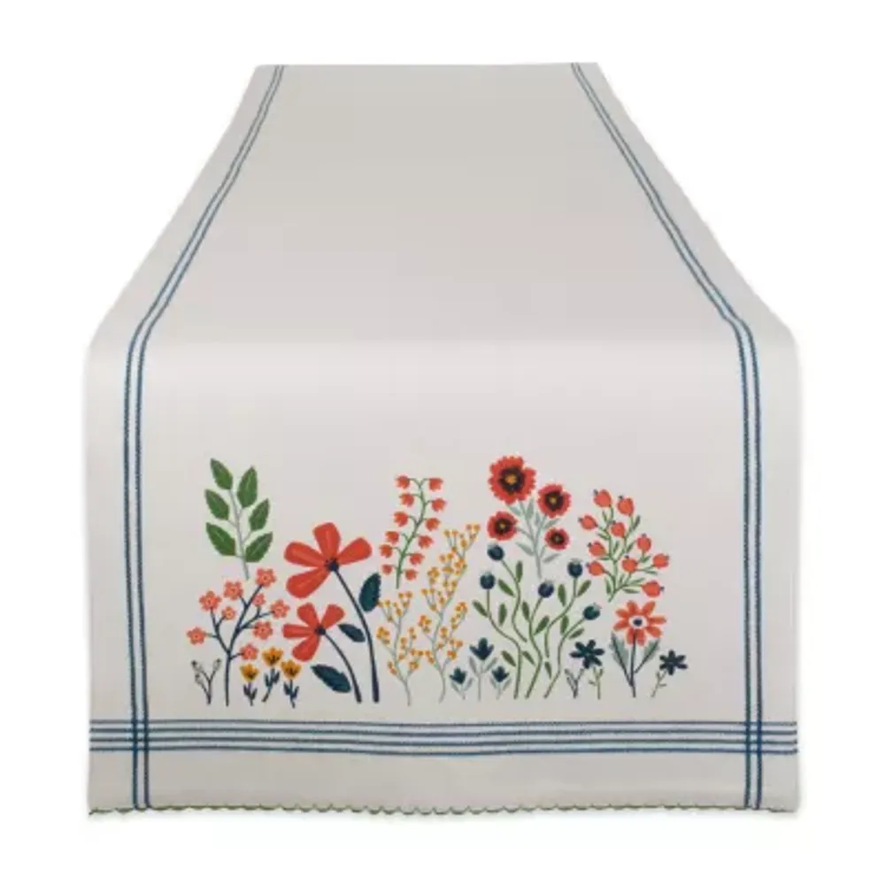 Design Imports Flower Garden Embellished Table Runners