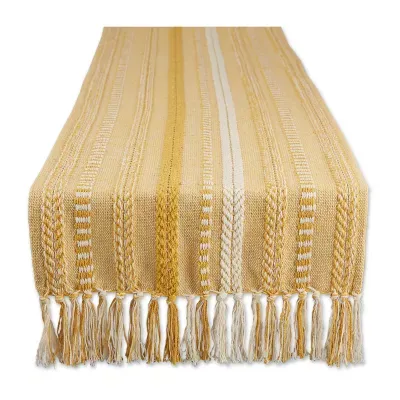 Design Imports Honey Gold Braided Stripe Table Runner