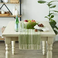 Design Imports Farmhouse Braided Stripe Table Runner