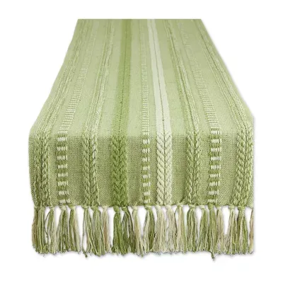 Design Imports Antique Green Braided Stripe Table Runner