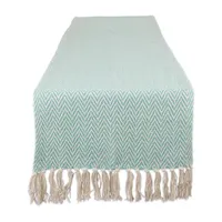 Design Imports aqua Chevron Handloom Table Runner