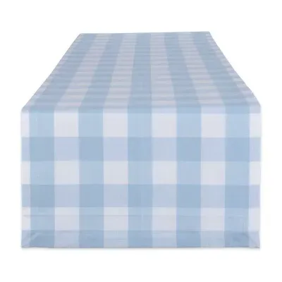 Design Imports Light Blue Buffalo Check Runner