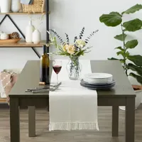 Design Imports Natural Variegated Fringe Table Runner