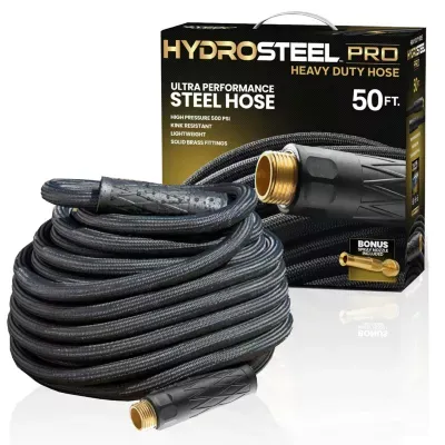 Hydrosteel Pro Ft Heavy Duty Crush Resistant Brass Fitting Garden Hose