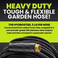 Hydrosteel Pro Ft Heavy Duty Crush Resistant Brass Fitting Garden Hose