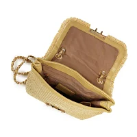 Nicole Miller Straw Shoulder Bag