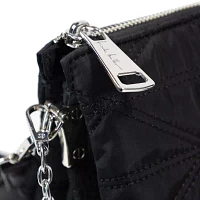 Nicole Miller Nylon Triple Compartment Crossbody Bag