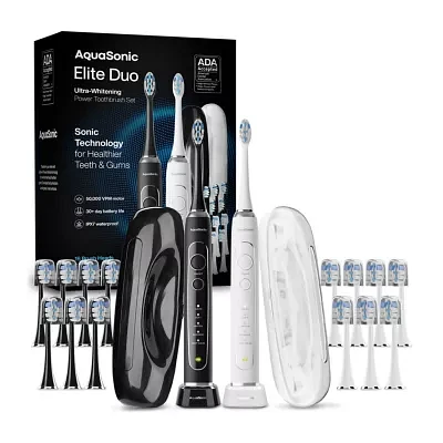 Aquasonic Elite Duo Toothbrush Black and White