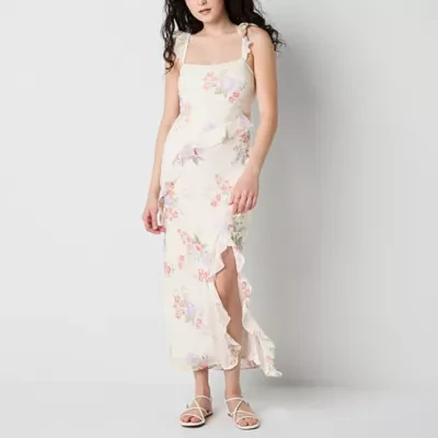 by&by Womens Sleeveless Floral Slip Dress Juniors