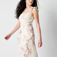 by&by Womens Sleeveless Floral Slip Dress Juniors