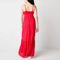 Arizona Womens Sleeveless Striped Maxi Dress Juniors