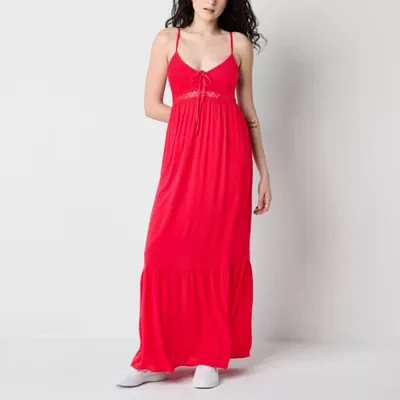 Arizona Womens Sleeveless Striped Maxi Dress Juniors