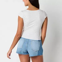 Arizona Womens Juniors V Neck Short Sleeve T-Shirt