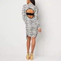 Bold Elements Womens Long Sleeve Animal Sweater Dress