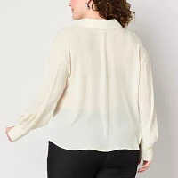 Worthington Plus Womens Soft Blouse
