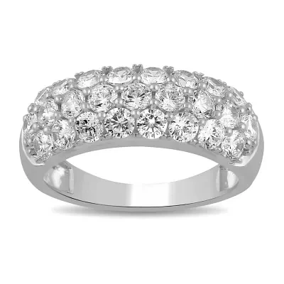 Womens 2 CT. T.W. Lab Grown White Diamond Sterling Silver Cocktail Ring