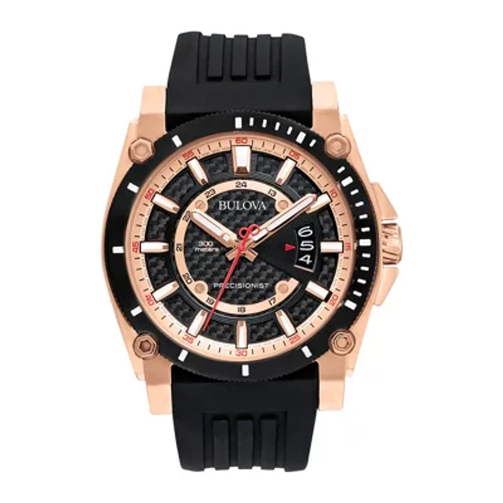 Bulova Precisionist Mens Black Strap Watch 98b152