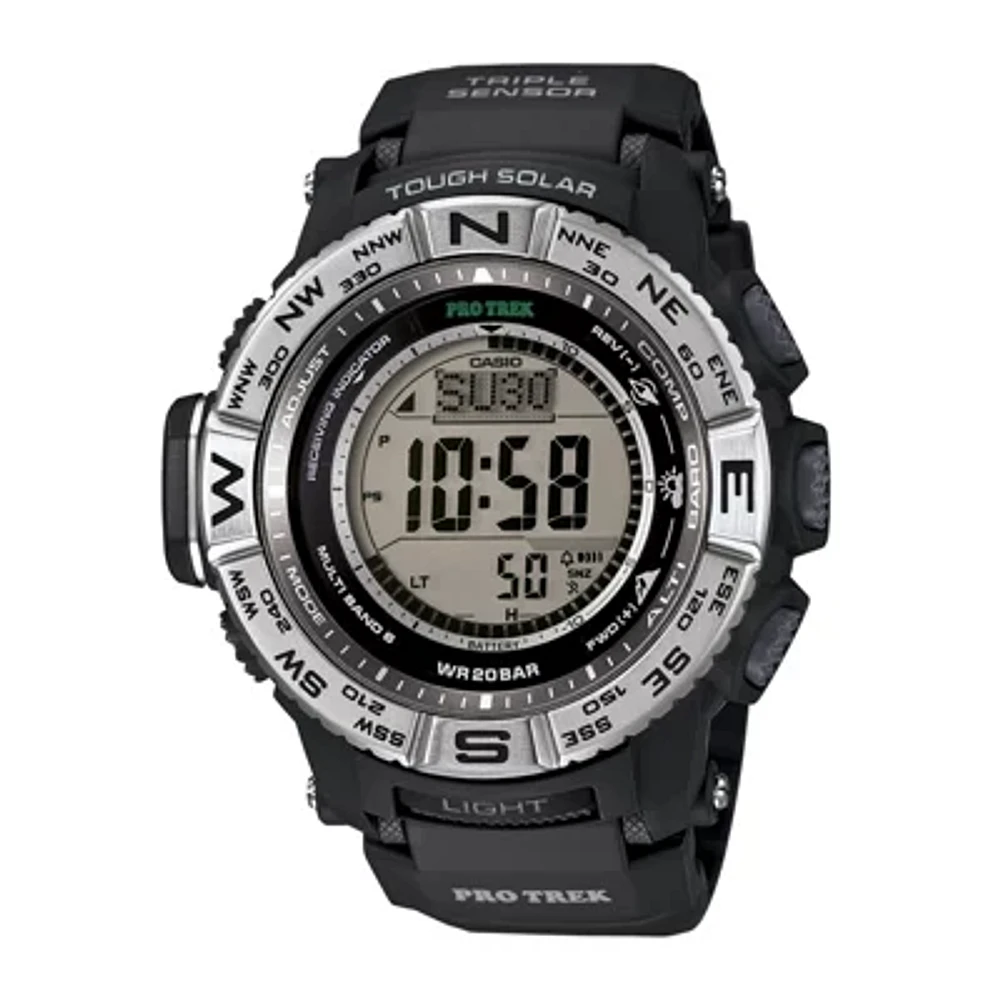 Casio Pro Trek Mens Multi-Function Digital Black Strap Watch Prw3500-1cr