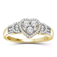 1/4 CT. T.W. Diamond 10K Gold Heart Ring