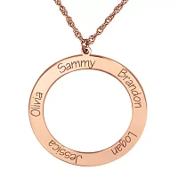 Personalized Open Circle Names Pendant Necklace