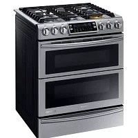 Samsung 5.8 cu. ft. Chef Collection Slide-In Dual Fuel Range with Flex Duo™  Oven and Dual Door