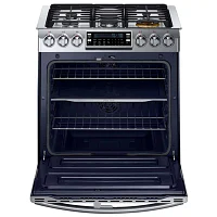 Samsung 5.8 cu. ft. Chef Collection Slide-In Dual Fuel Range with Flex Duo™  Oven and Dual Door