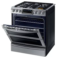 Samsung 5.8 cu. ft. Chef Collection Slide-In Dual Fuel Range with Flex Duo™  Oven and Dual Door