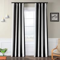 Exclusive Fabrics & Furnishing Awning Stripe Light-Filtering Rod Pocket Back Tab Single Curtain Panel