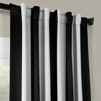 Exclusive Fabrics & Furnishing Awning Stripe Light-Filtering Rod Pocket Back Tab Single Curtain Panel