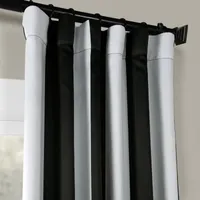 Exclusive Fabrics & Furnishing Awning Stripe Light-Filtering Rod Pocket Back Tab Single Curtain Panel