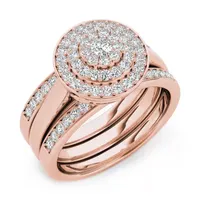 Womens / CT. T.W. Natural White Diamond 10K Rose Gold Round Bridal Set