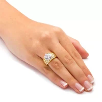 Womens CT. T.W. White Cubic Zirconia 14K Gold Over Brass Engagement Ring