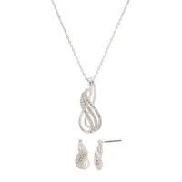 Sparkle Allure 2-pc. Cubic Zirconia Pure Silver Over Brass Infinity Jewelry Set