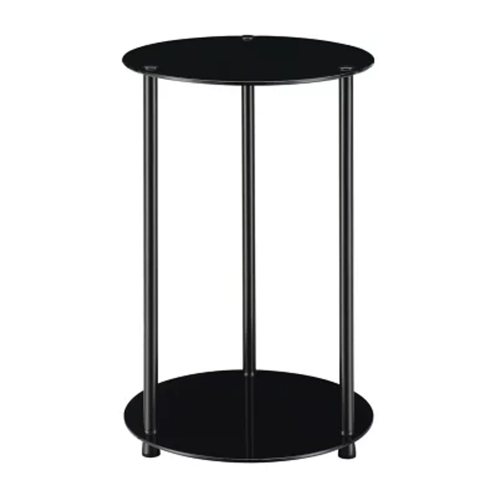 Donovan 2-Tier Round Glass End Table