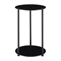 Donovan 2-Tier Round Glass End Table