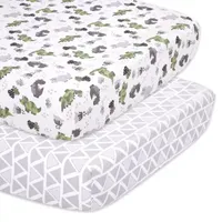 The Peanutshell 2-pc. Dinosaurs Crib Sheet