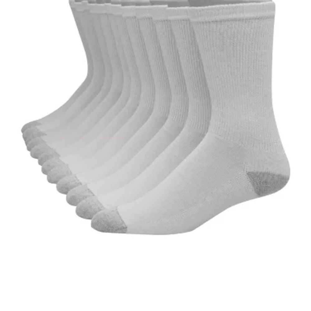 Hanes Ultimate 10 Pair Big and Tall Crew Socks Mens